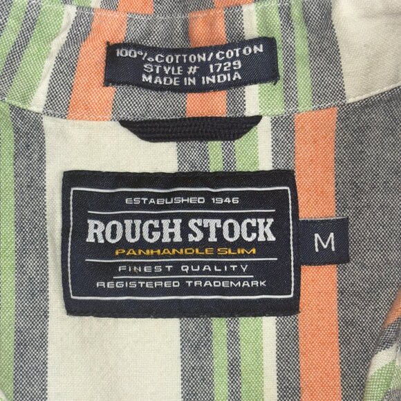 Rough Stock by Panhandle Slim Multicolor Striped Western Shirt - Size M - Picture 10 of 14